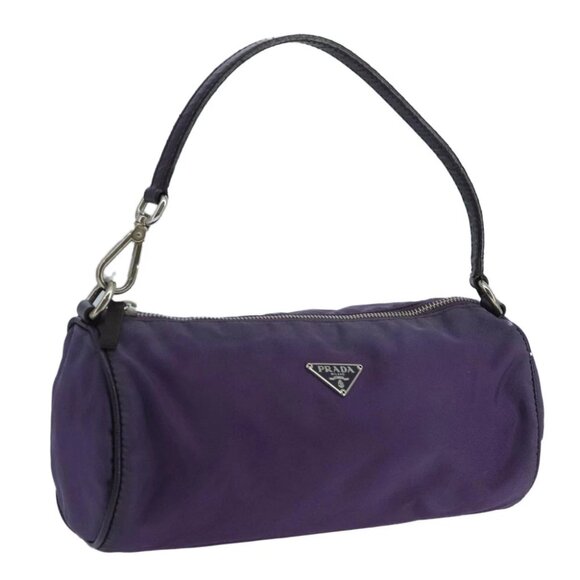PRADA Accessory Pouch Nylon Purple Silver - Picture 1 of 15